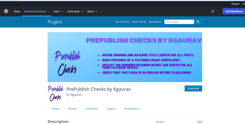 PrePublish Checks Plugin